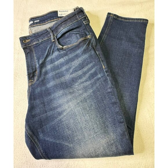 NEW Old Navy Rockstar Super Skinny Jeans 16 Short Womens Denim Stretch Blue - Picture 1 of 7